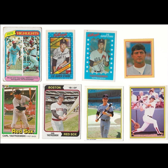 Carl Yastrzemski 80 82  Kelloggs Red Sox 74 81 Donruss Topps Lot Fleer Sticker - Picture 1 of 2